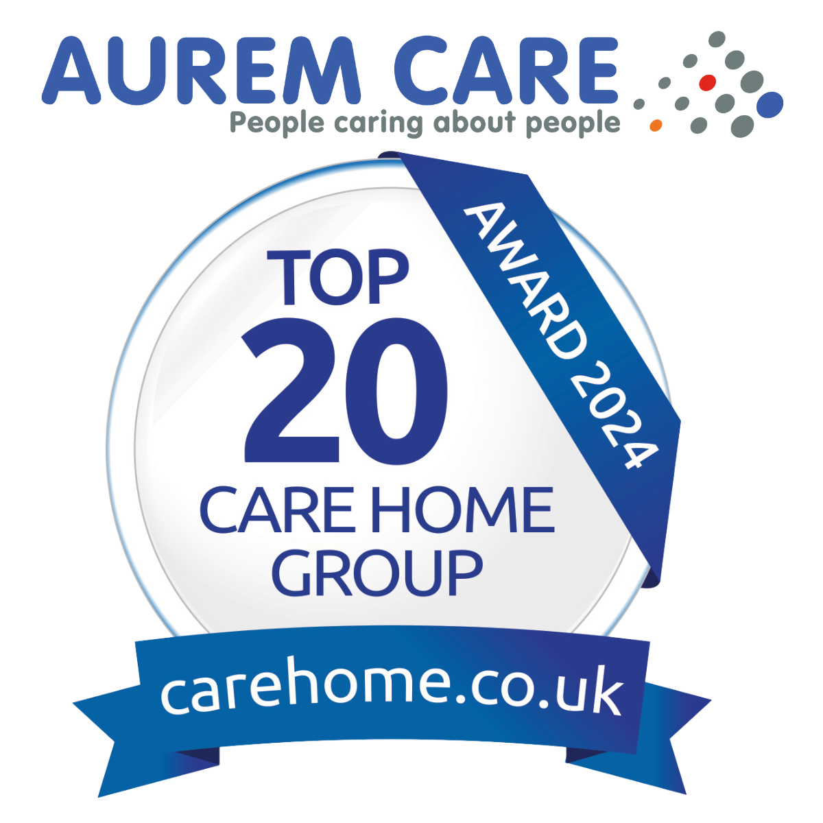 Aurem Care Top 20 Group Award from carehome.co.uk